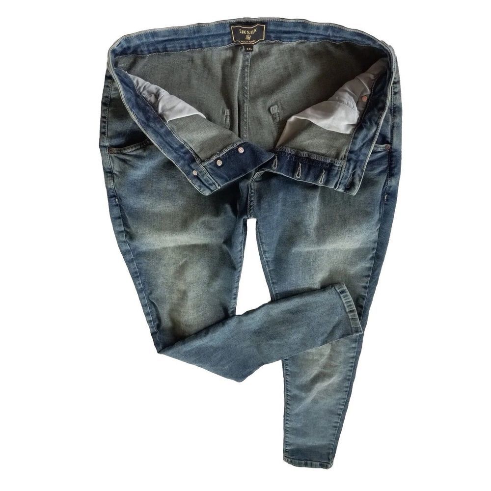 SikSilk Women's 2XL Denim Jeans Inseam 31in Blue Super Stretch‎ & Tapered Fit